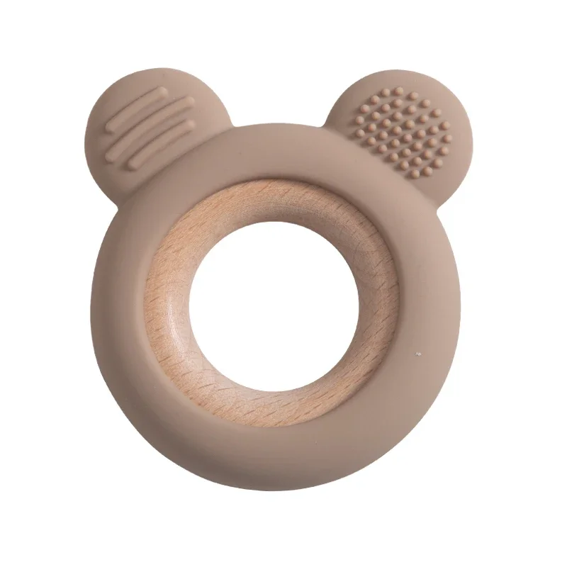 Baby Silicone Wood Teether Ring – Safe Soothing Chew Toy - Image 10