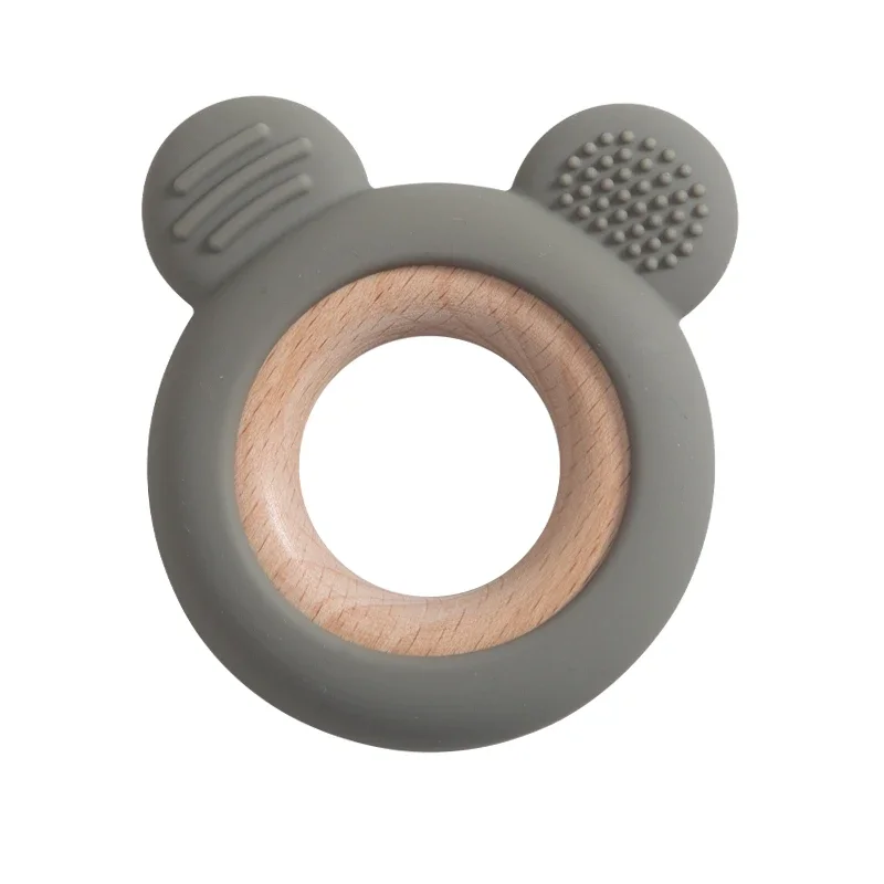 Baby Silicone Wood Teether Ring – Safe Soothing Chew Toy - Image 11