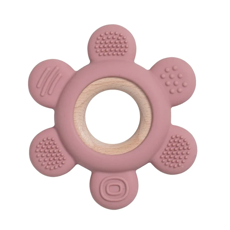 Baby Silicone Wood Teether Ring – Safe Soothing Chew Toy - Image 18