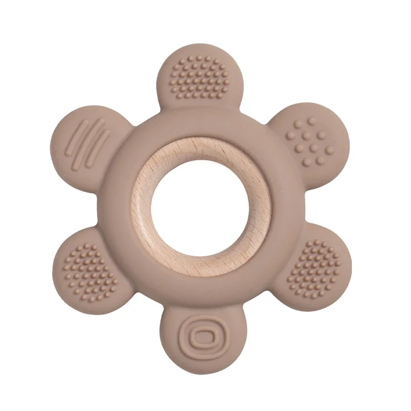 Baby Silicone Wood Teether Ring – Safe Soothing Chew Toy - Image 19