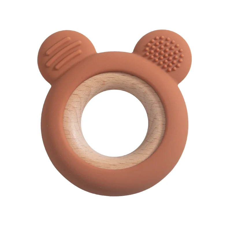 Baby Silicone Wood Teether Ring – Safe Soothing Chew Toy - Image 20