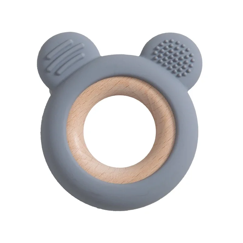 Baby Silicone Wood Teether Ring – Safe Soothing Chew Toy - Image 21