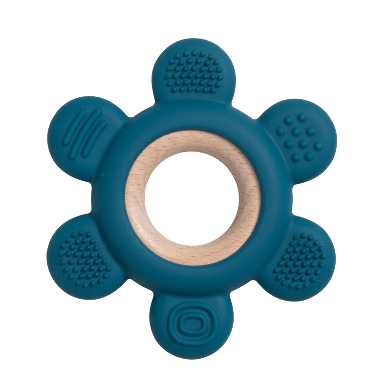 Baby Silicone Wood Teether Ring – Safe Soothing Chew Toy - Image 22