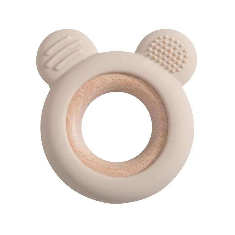 Baby Silicone Wood Teether Ring – Safe Soothing Chew Toy - Image 24