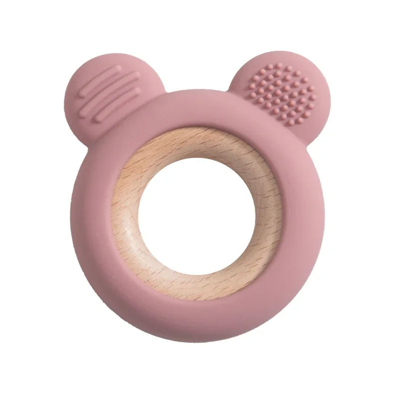 Baby Silicone Wood Teether Ring – Safe Soothing Chew Toy - Image 25