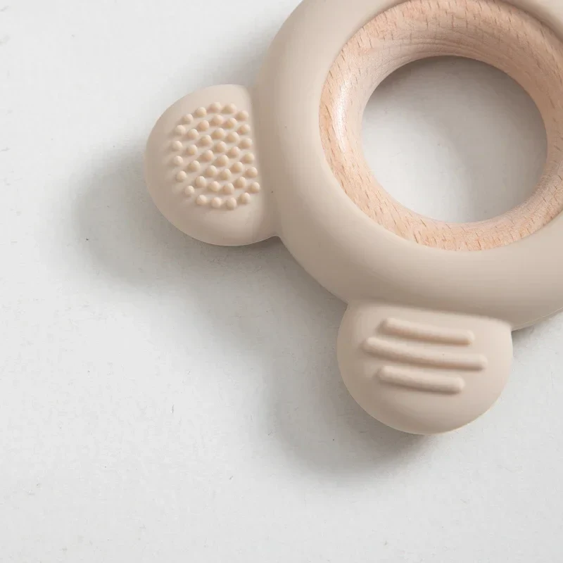 Baby Silicone Wood Teether Ring – Safe Soothing Chew Toy - Image 6