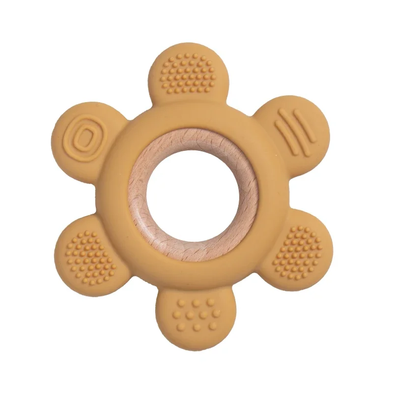 Baby Silicone Wood Teether Ring – Safe Soothing Chew Toy - Image 8