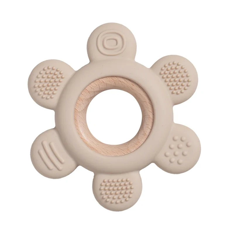 Baby Silicone Wood Teether Ring – Safe Soothing Chew Toy - Image 9
