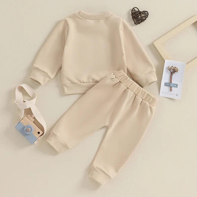 Baby Boy Crewneck Sweatshirt Set – Fall Outfit 0-3Y - Image 5