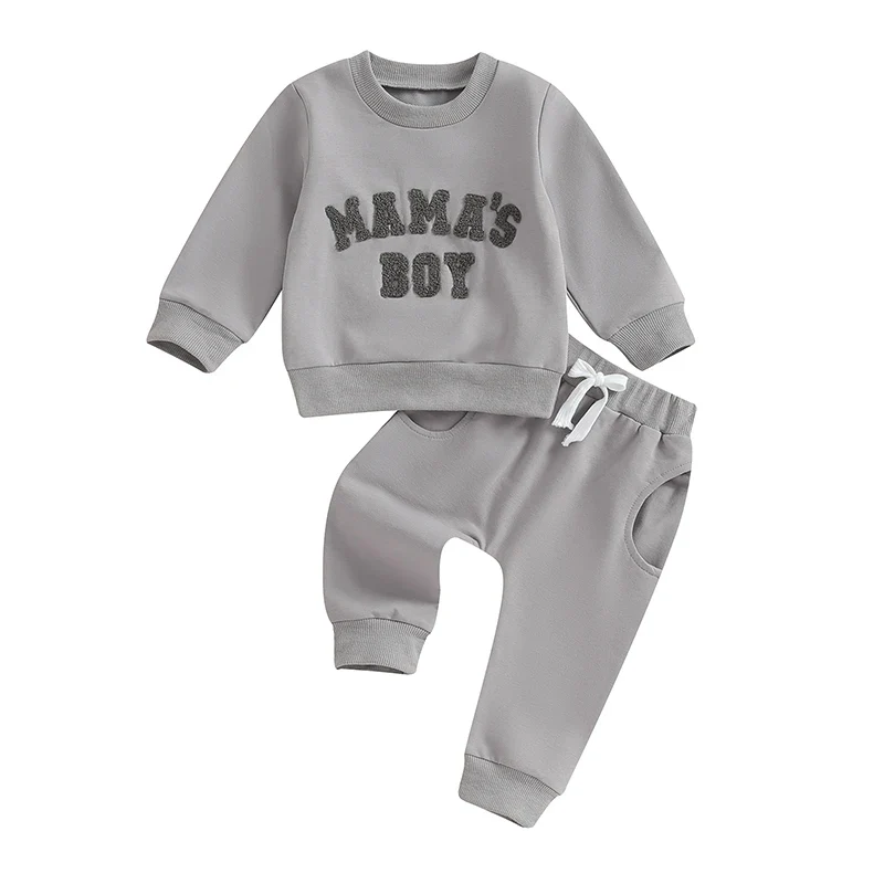 Baby Boy Crewneck Sweatshirt Set – Fall Outfit 0-3Y - Image 8