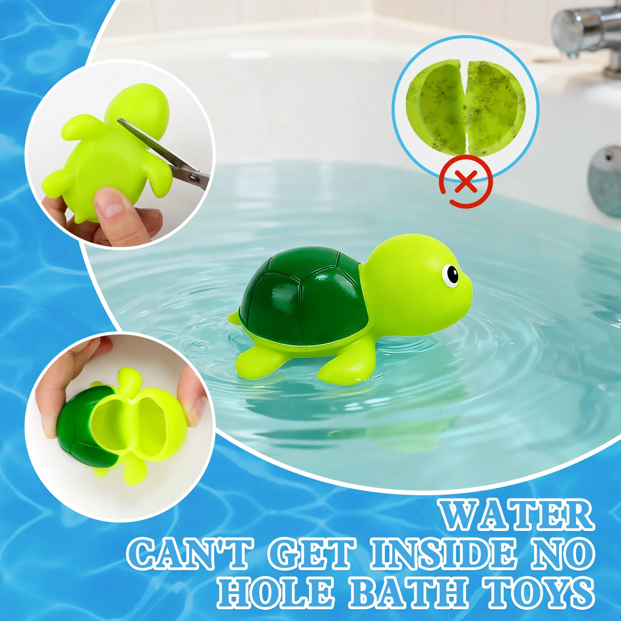 Baby Sea Animal Bath Toy Set – 8pc Mould-Resistant Water Toys - Image 4