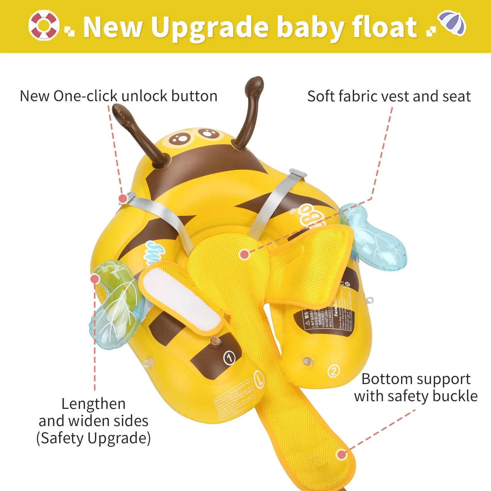 Baby Bee Float Ring – Inflatable Mesh Safety Seat - Image 8