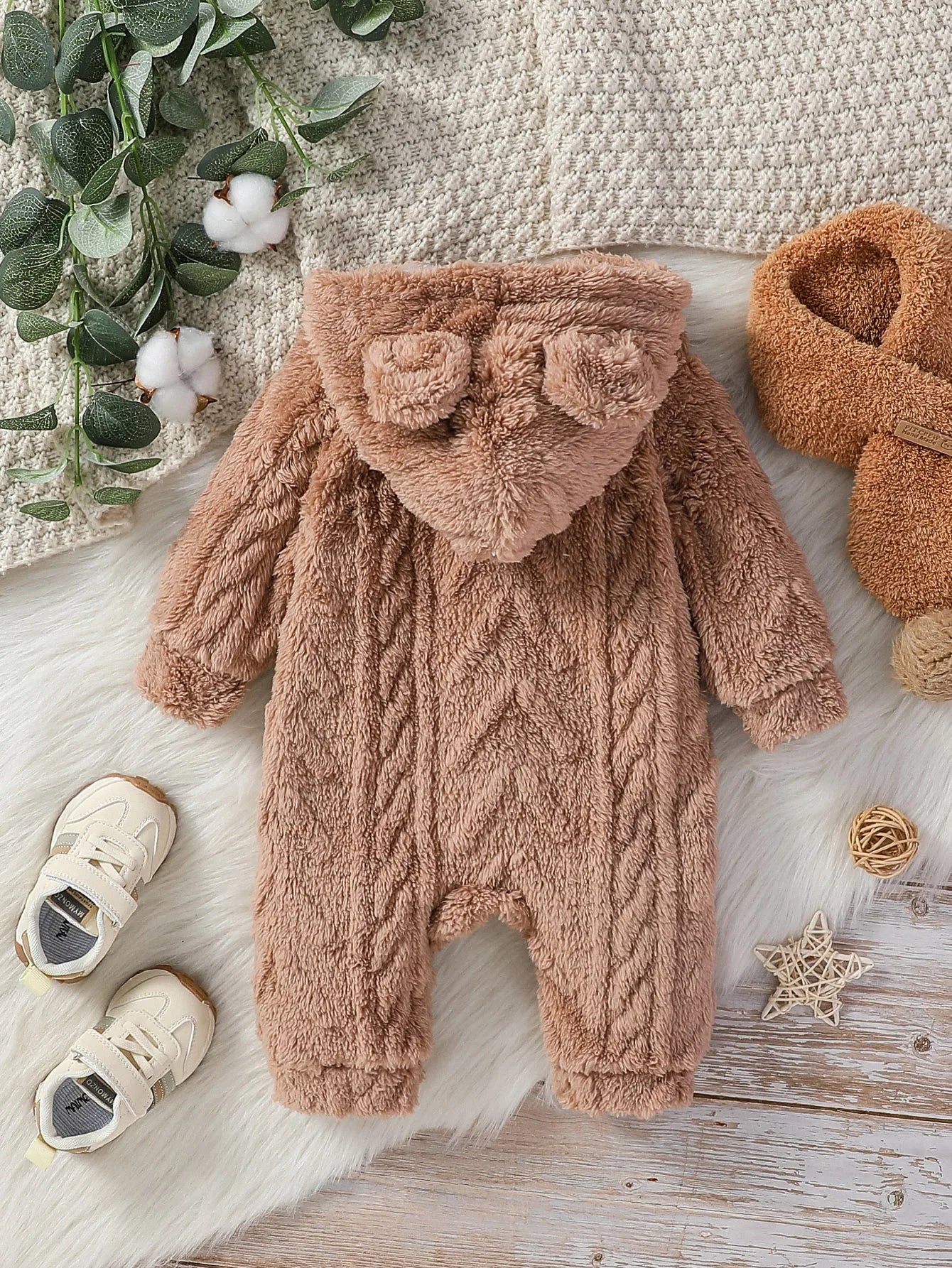 Baby Boys Winter Hooded Jumpsuit – Warm Cozy Comfort - Image 2