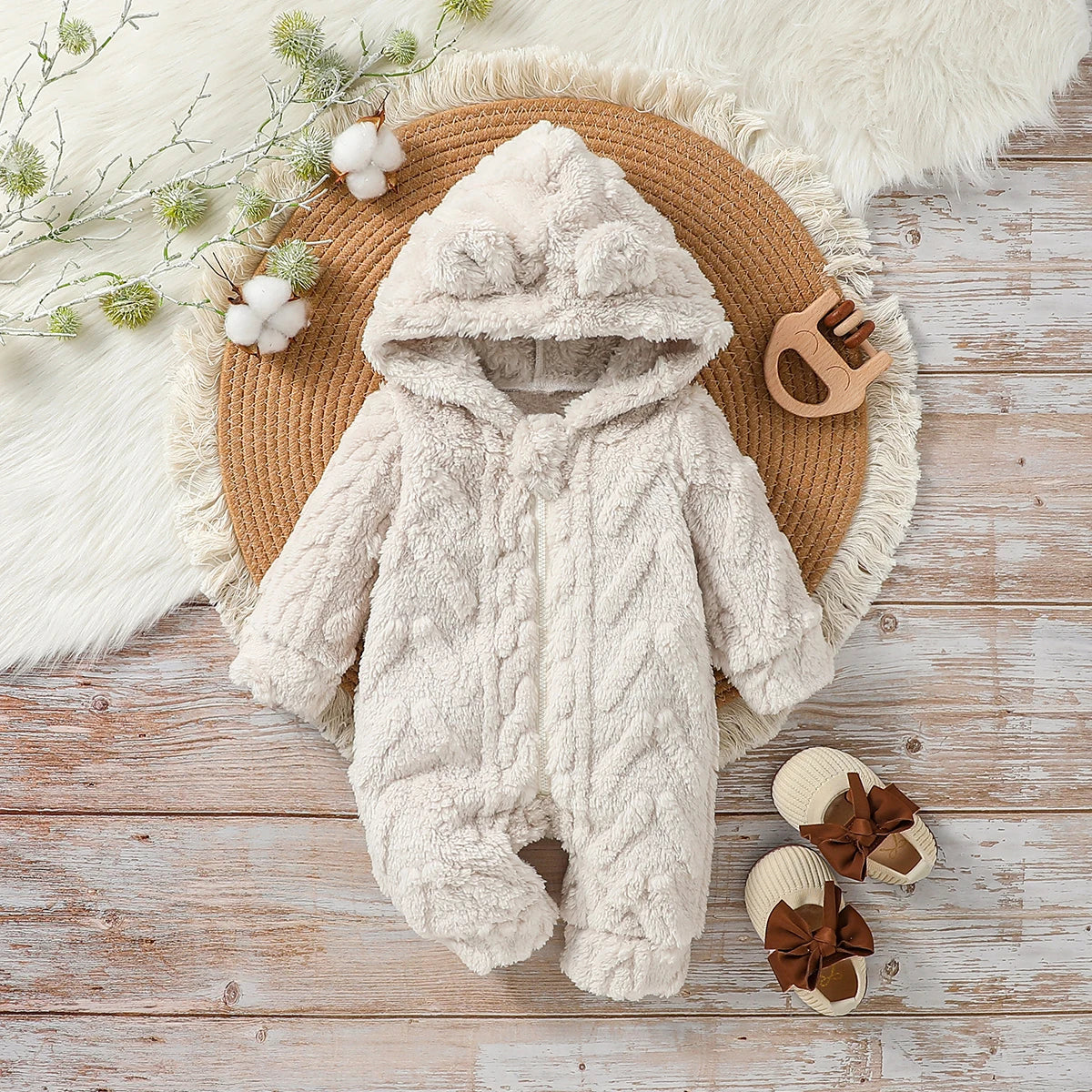 Baby Boys Winter Hooded Jumpsuit – Warm Cozy Comfort - Image 6