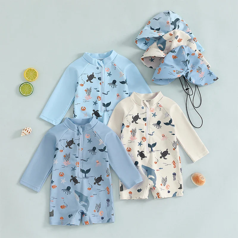 Baby Boys Rash Guard Set – Marine Animal Print - Image 11