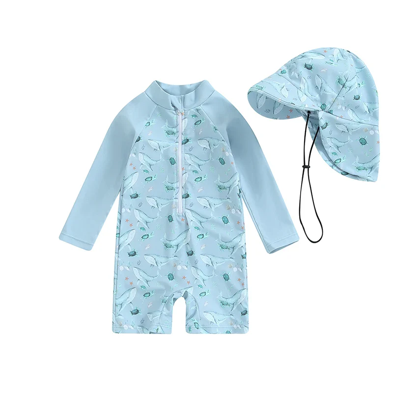 Baby Boys Rash Guard Set – Turtle & Dinosaur Print - Image 16