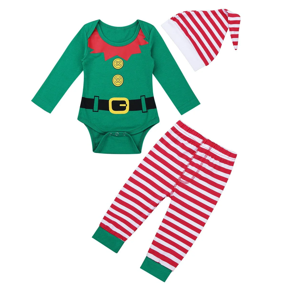 Baby Christmas Romper Pant Hat Outfits - Image 2