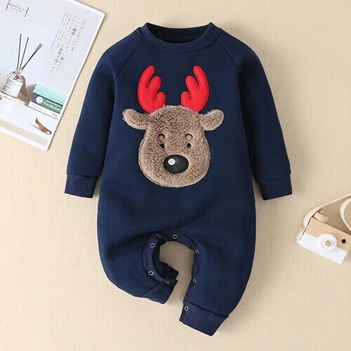 Baby Cotton Christmas Jumpsuit - Image 2