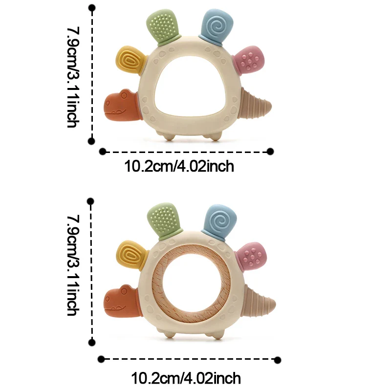 Baby Dinosaur Teether BPA-Free – Easy-Grip Gum Relief Toy - Image 3