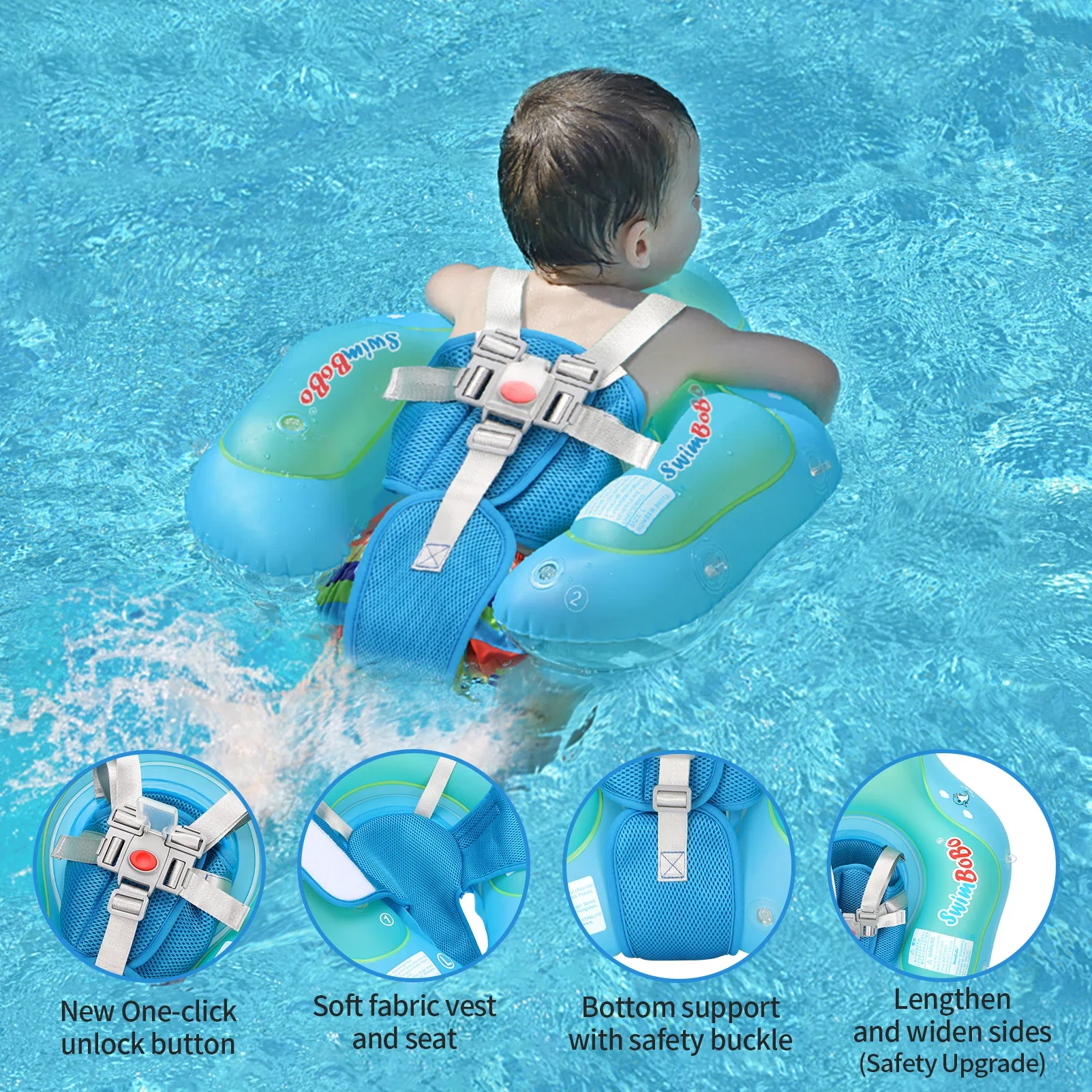 Baby Float Ring with Canopy – UV Sun Protection - Image 2