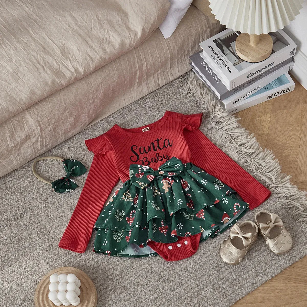 Baby Girl Christmas Romper - Image 2