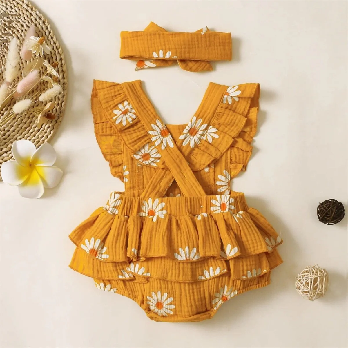 Baby Girl Flower Print Bodysuit - Image 6