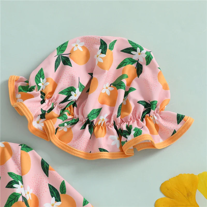 Baby Girl Rash Guard Swimsuit with Swim Cap - Image 3
