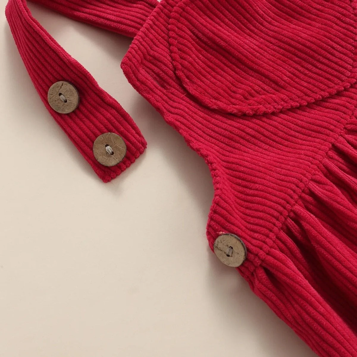 Baby Girl Red Suspender Skirt - Image 6