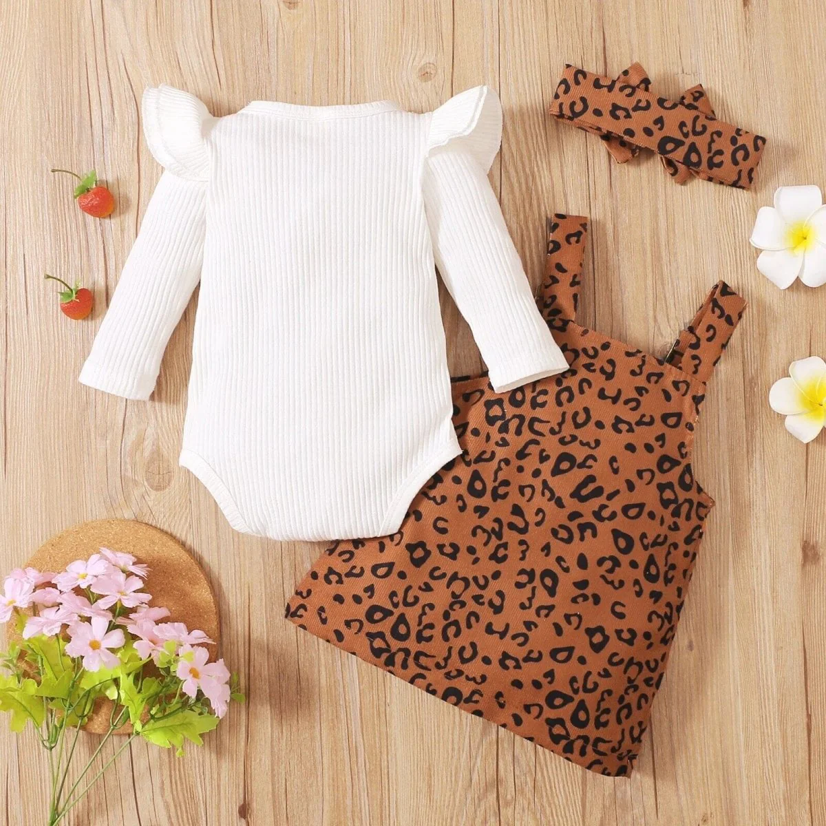Baby Girl Suspender Skirt Leopard Print - Image 4
