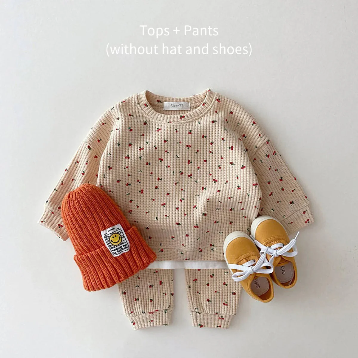 Baby Girl Waffle Cotton Set - Image 3