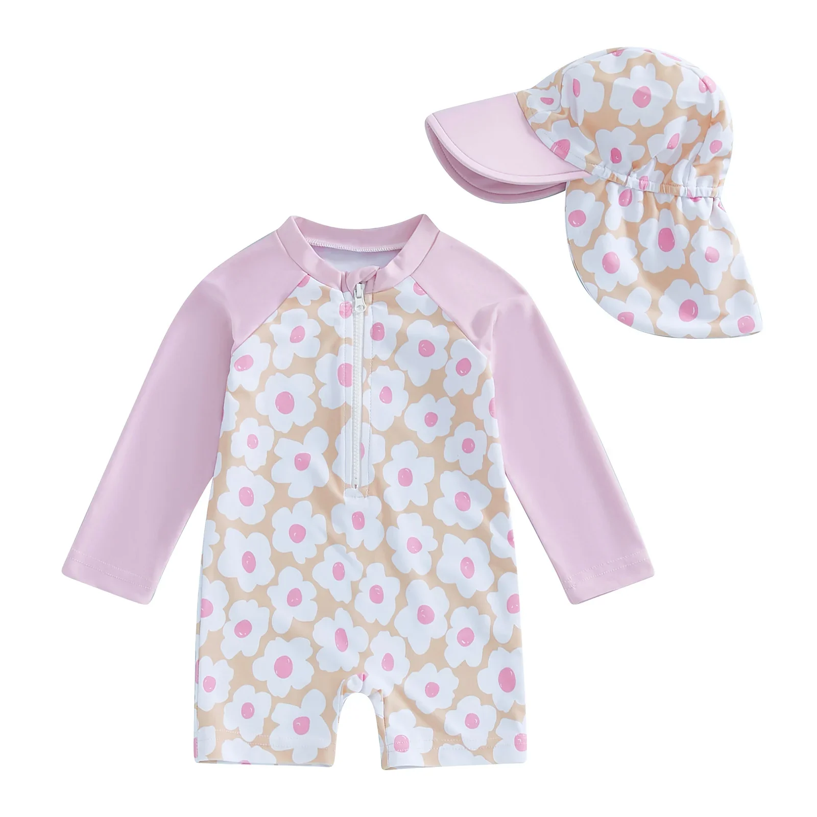 Baby Girls Rash Guard Set – Floral & Flamingo Print - Image 21