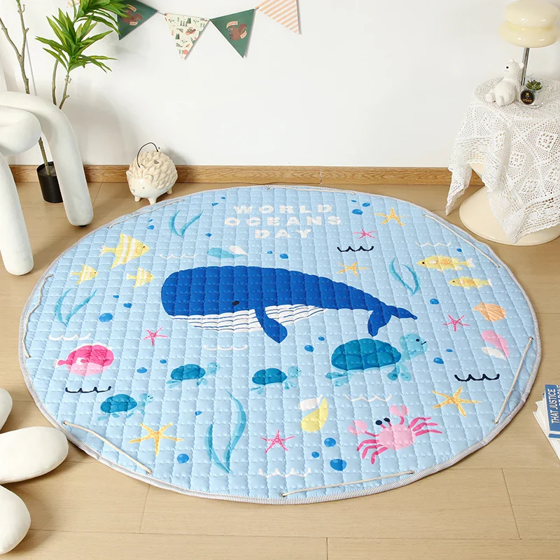 Round Baby Play Mat 150cm – Foldable Cartoon Floor Rug - Image 2