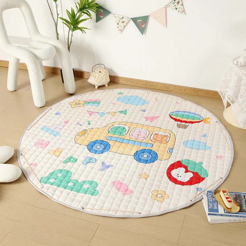 Round Baby Play Mat 150cm – Foldable Cartoon Floor Rug - Image 3