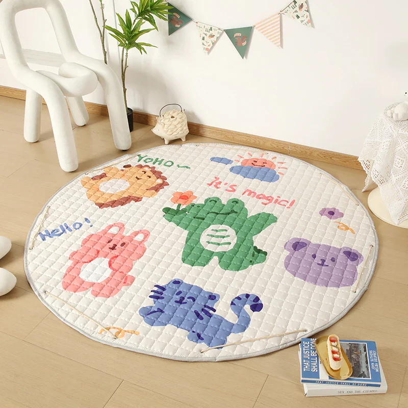 Round Baby Play Mat 150cm – Foldable Cartoon Floor Rug - Image 4