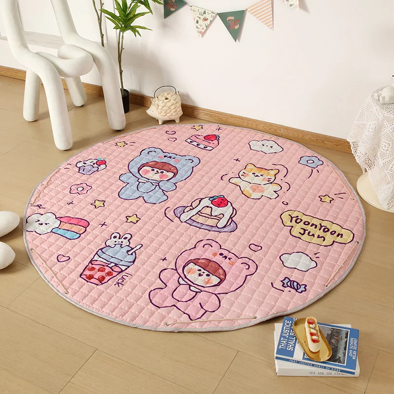 Round Baby Play Mat 150cm – Foldable Cartoon Floor Rug - Image 6