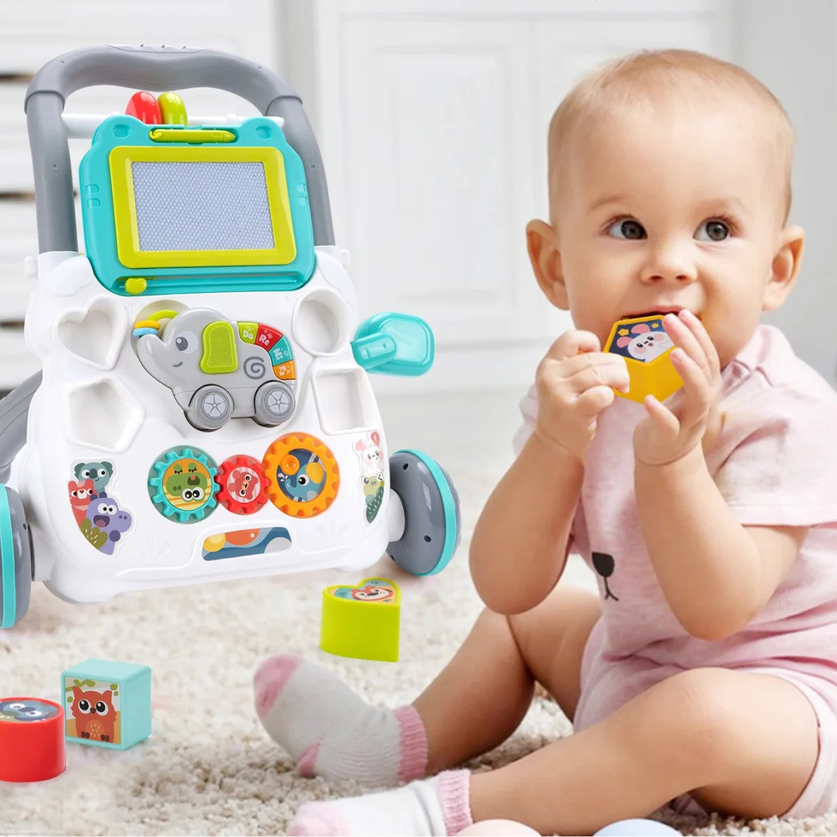 Baby Push Walker – Musical Toddler Learning Walker with Drawing Board - Image 4