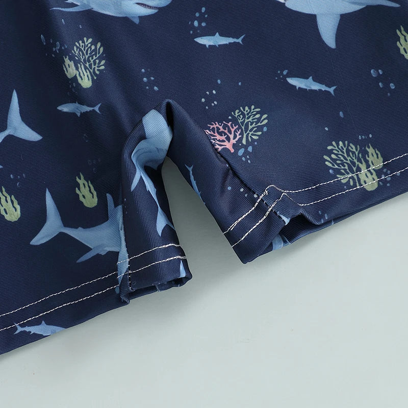 Baby Rash Guard – Shark Print Long Sleeve Zip Up - Image 10