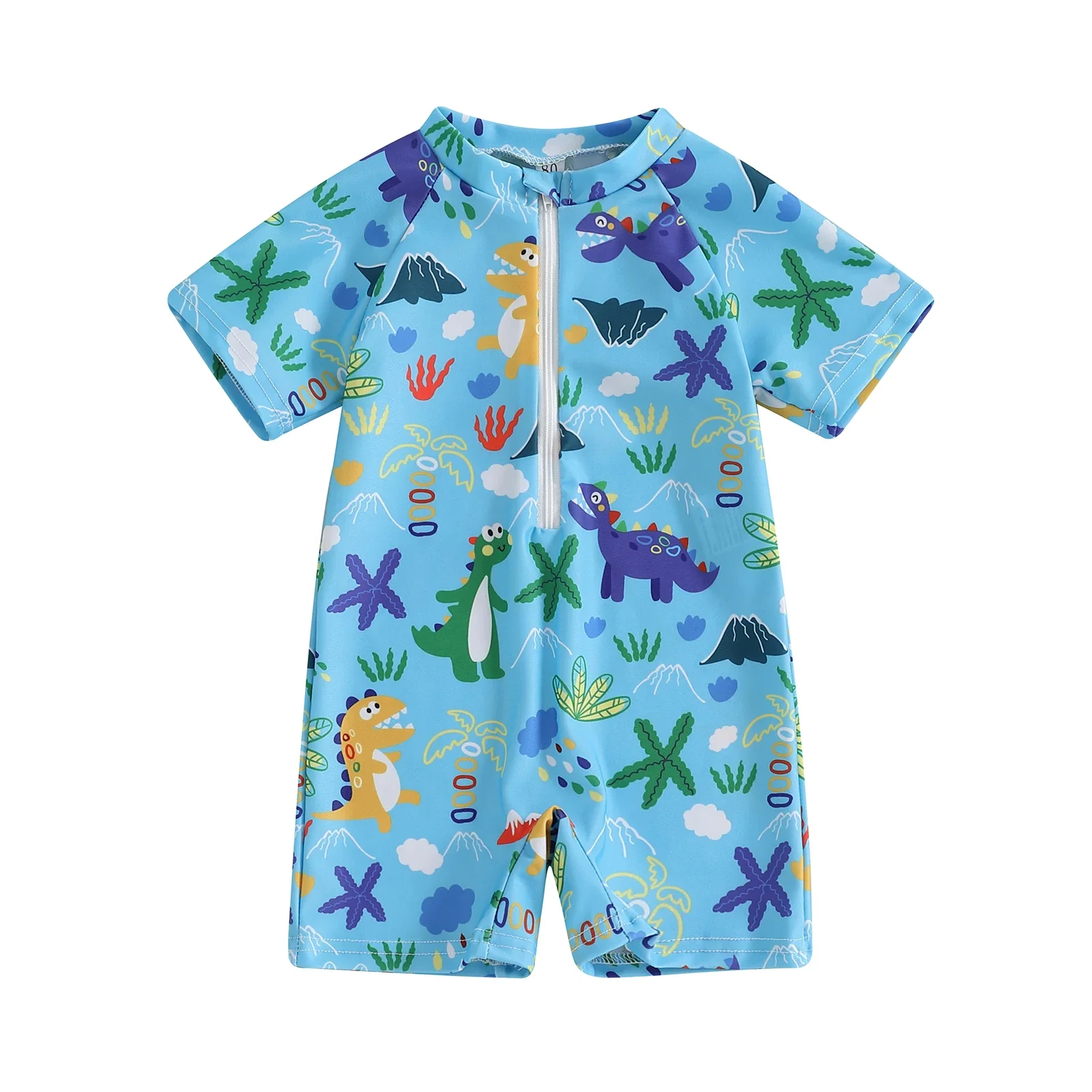 Baby Rash Guard – Shark Print Long Sleeve Zip Up - Image 19