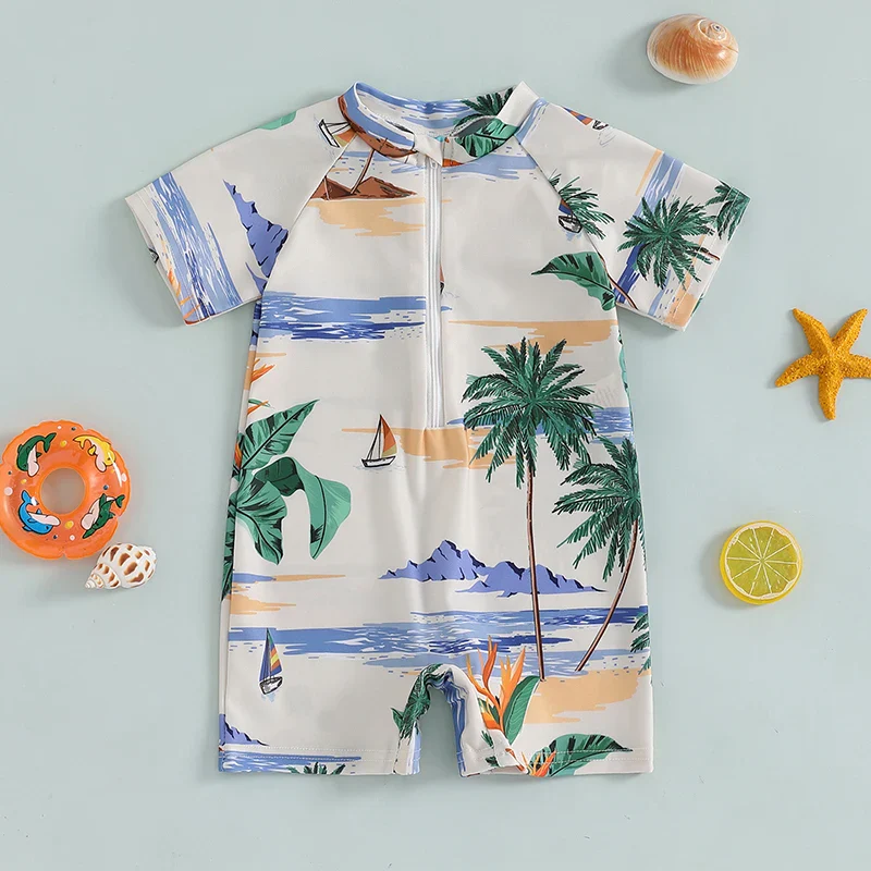 Baby Rash Guard – Shark Print Long Sleeve Zip Up - Image 6
