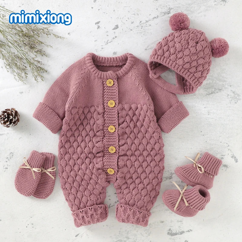 Knitted Romper & Cap Set – Cozy Autumn/Winter - Image 2