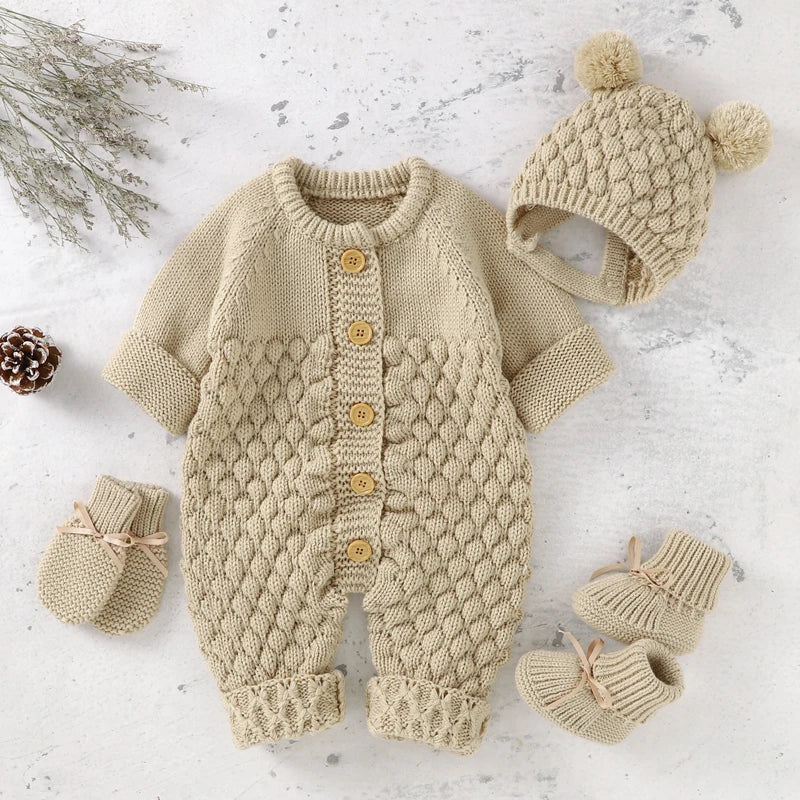 Knitted Romper & Cap Set – Cozy Autumn/Winter - Image 3