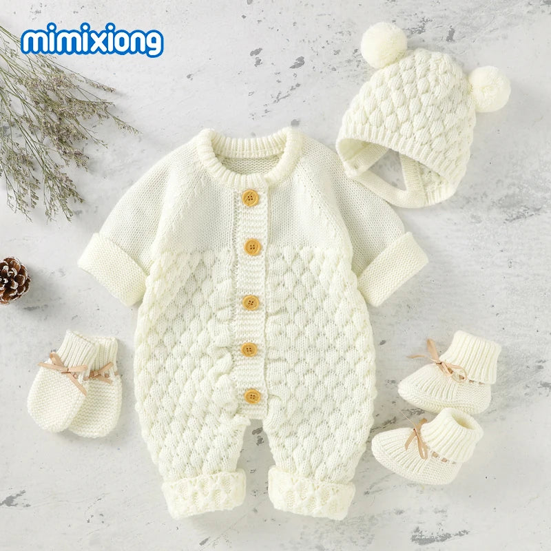 Knitted Romper & Cap Set – Cozy Autumn/Winter - Image 9