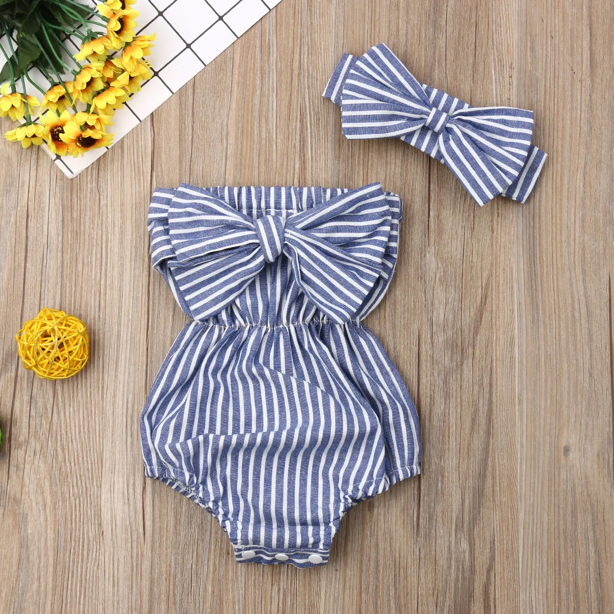 Baby Girl Summer Romper – Adorable Stripe Design - Image 2