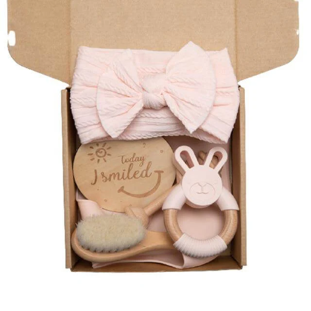 Baby Silicone Bibs Headband Brush Gift Set - Image 8