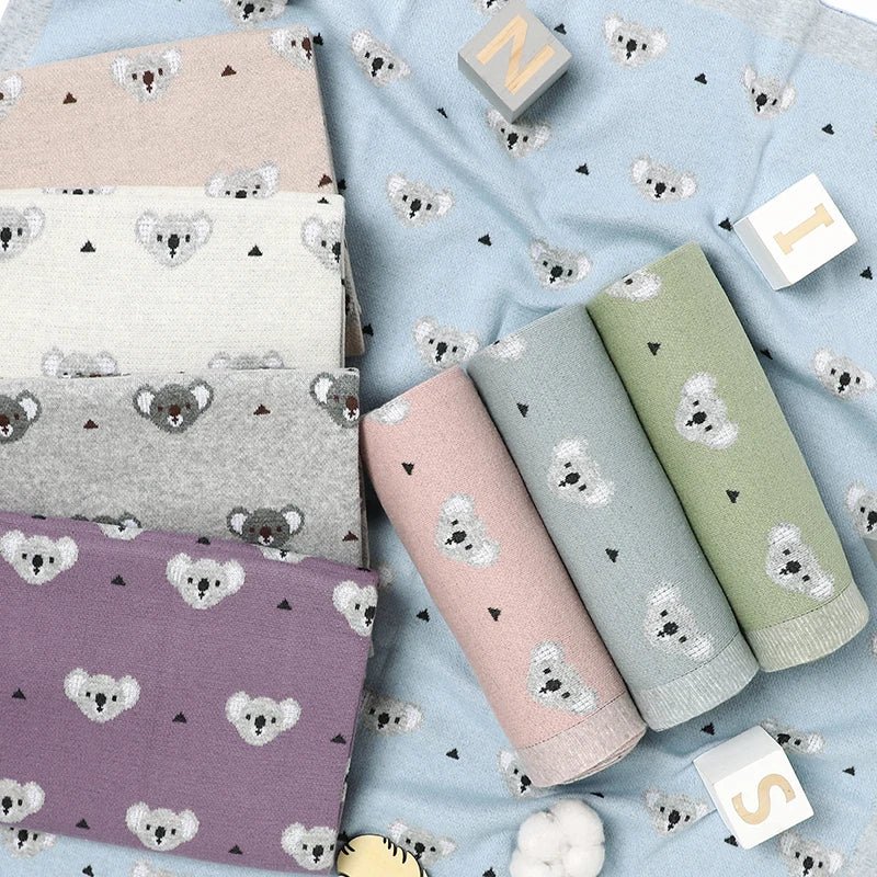 Cartoon Koala Baby Blanket – Soft Cotton Knit Swaddle - Image 6