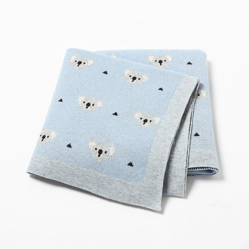 Cartoon Koala Baby Blanket – Soft Cotton Knit Swaddle - Image 7