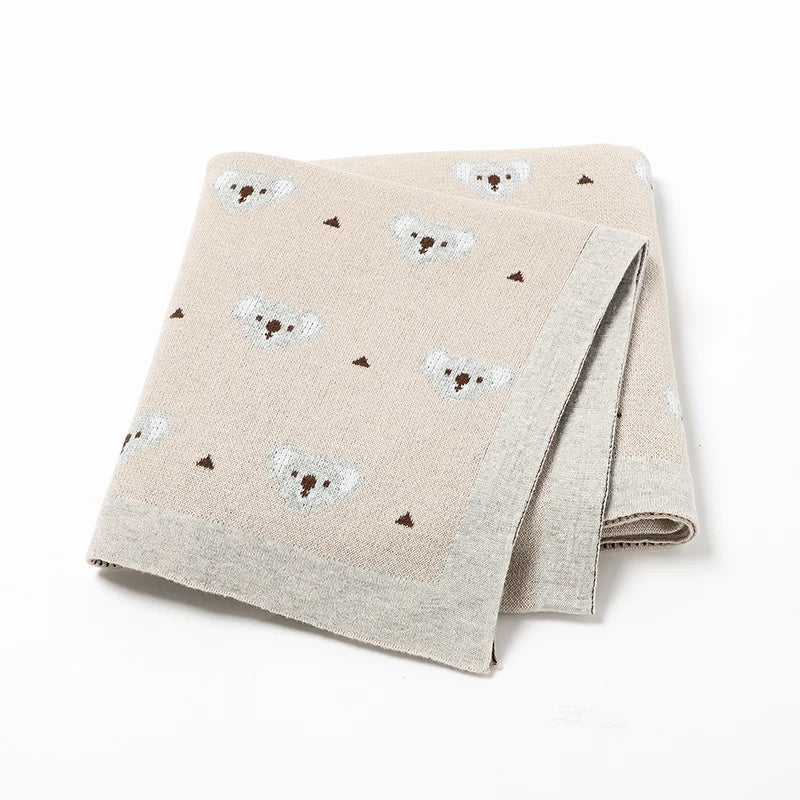 Cartoon Koala Baby Blanket – Soft Cotton Knit Swaddle - Image 8
