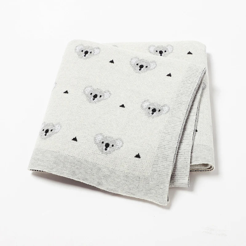 Cartoon Koala Baby Blanket – Soft Cotton Knit Swaddle - Image 9