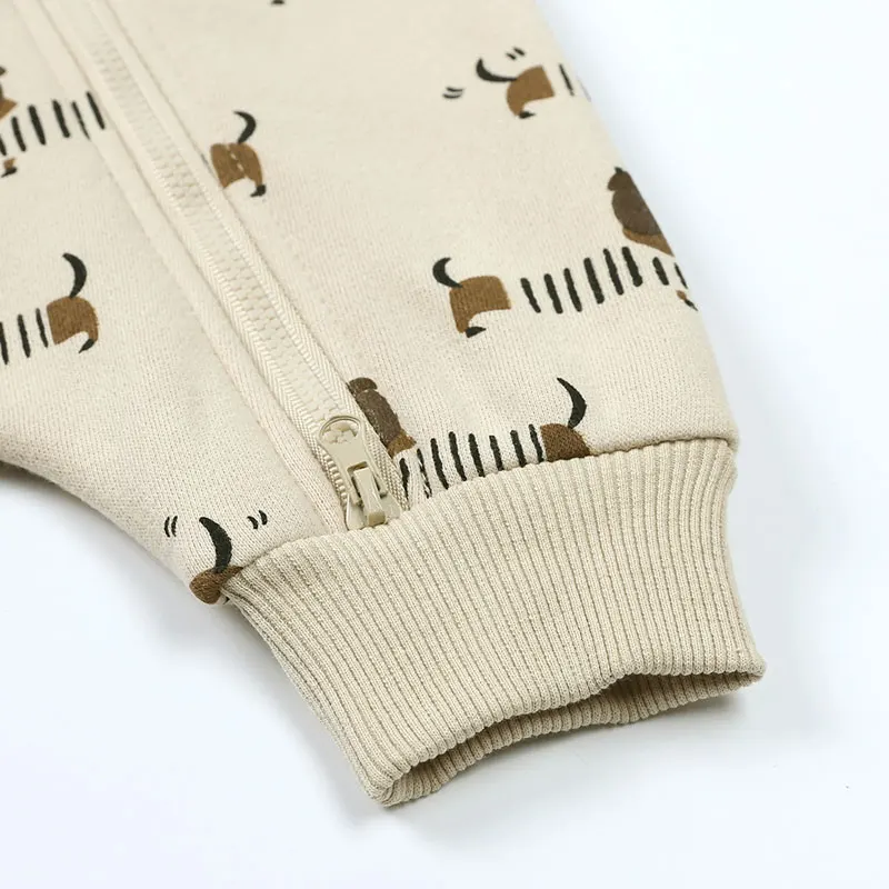 Baby Hooded Zipper Romper – Cute Cartoon Print - Image 5
