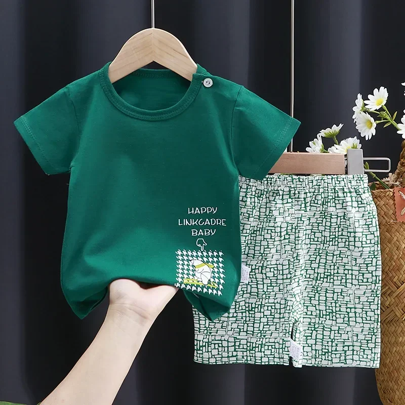 Cartoon Print Contrast T-Shirt & Shorts Set - Image 13